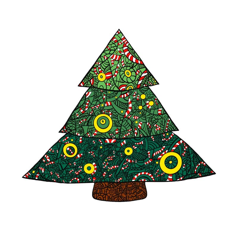 Candy Canes Christmas Tree Mandala