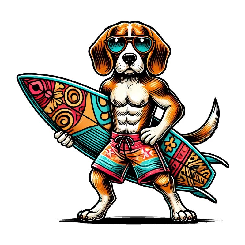 Beagle Surfer