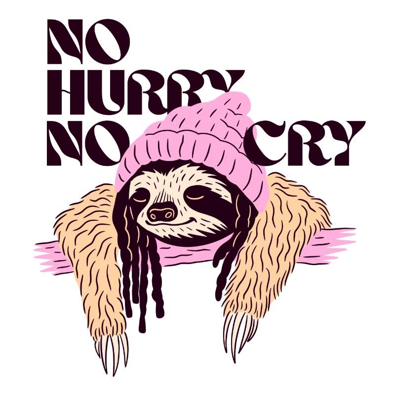 No Hurry, No Cry – Relaxed Sloth Motif