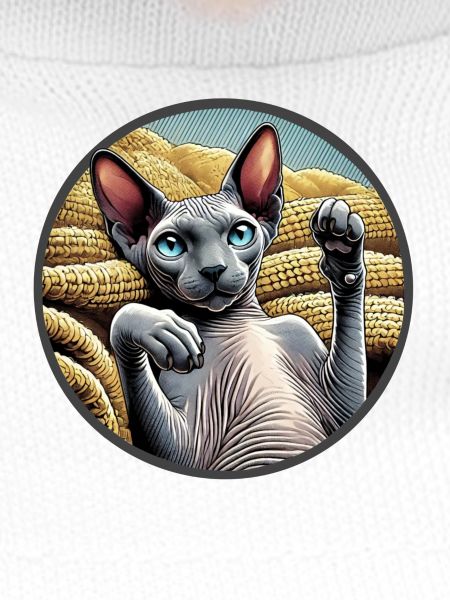 Shpynx cat showing paws