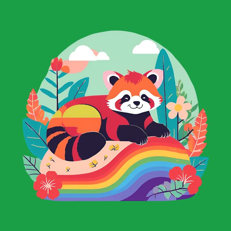 Rainbow Panda at Rest