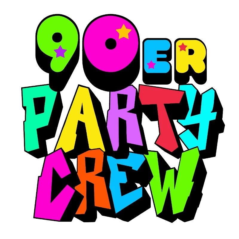 90er Party Crew Neon Design