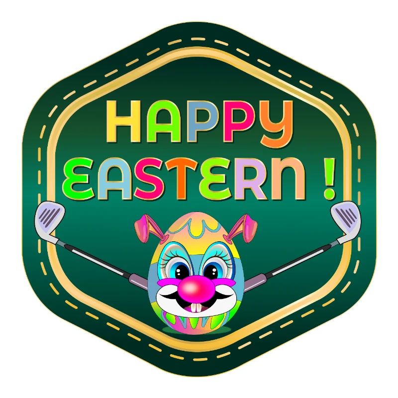 HAPPY EASTERN EGGS PLAYING GOLF
