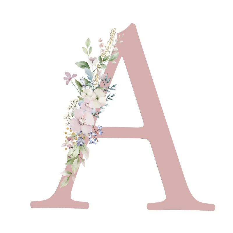 A Monogramm, Floral, personalisierbar