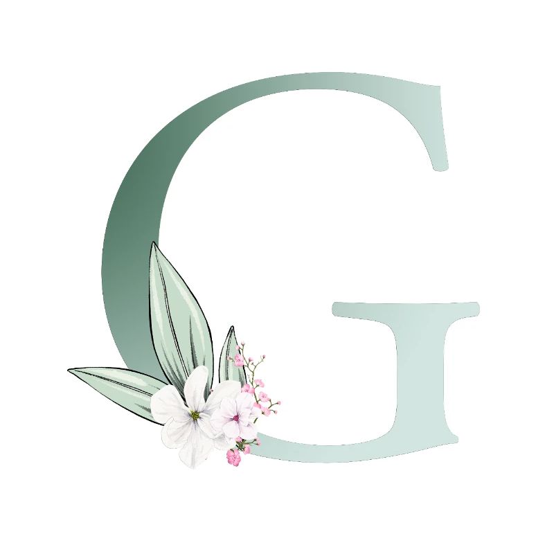 G Monogram, Floral, Personalizable