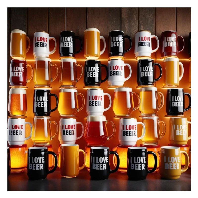 I Love Beer Mug Pattern