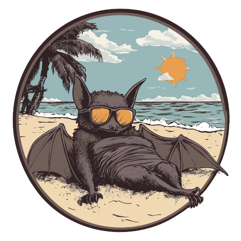 Relaxed bat on the beach