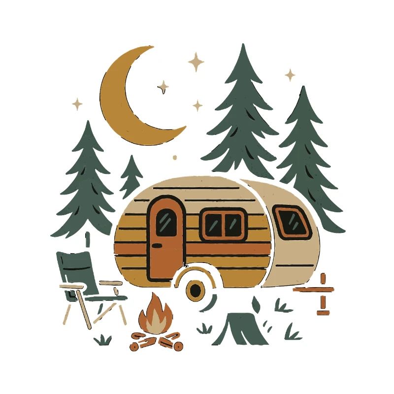 Conception de scène de camping nocturne