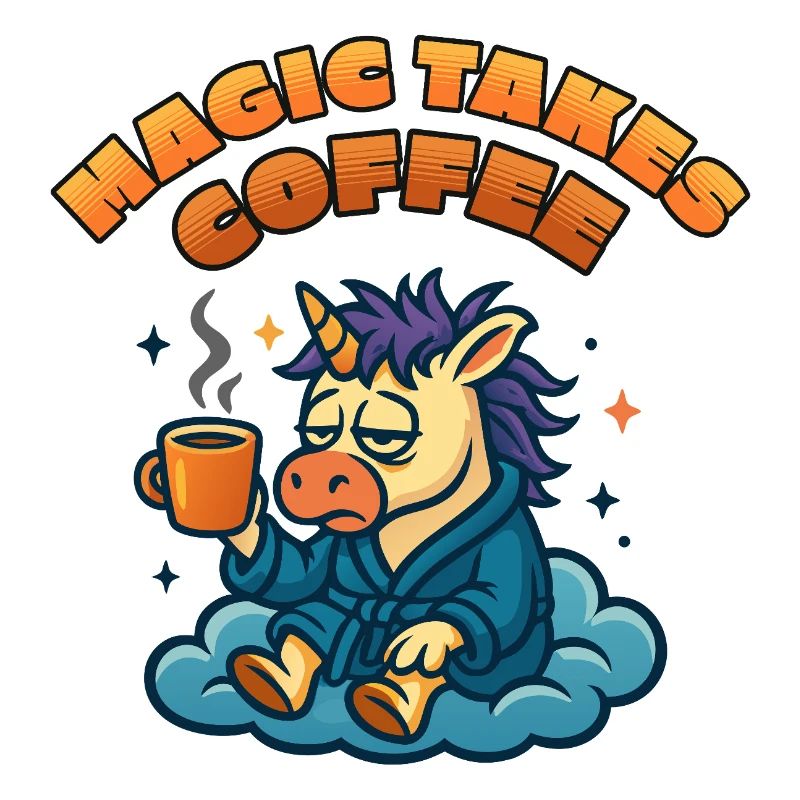 Sleep-inducing unicorn needs coffee