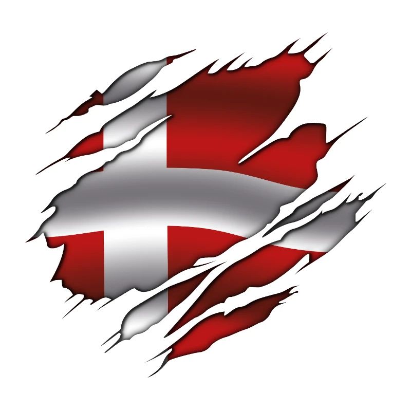 Drapeau du Danemark - Danemark - Drapeau déchiré