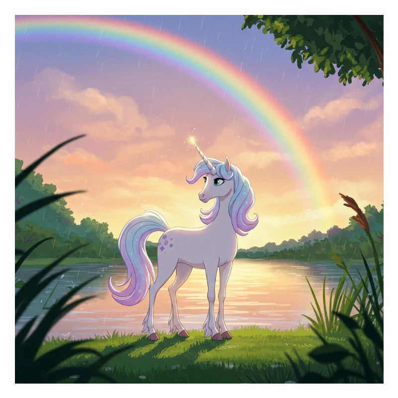 Unicorn under the rainbow