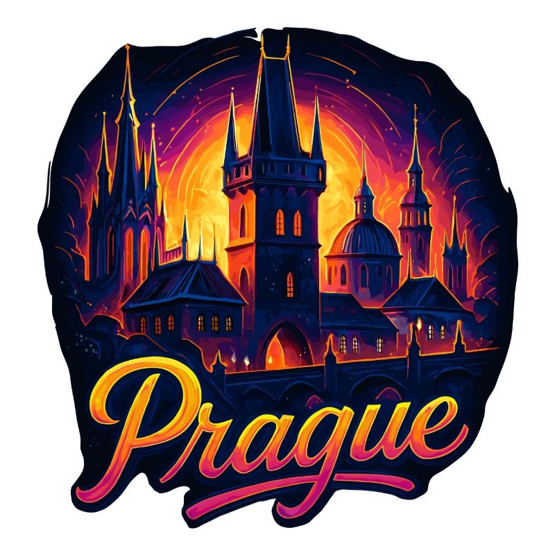 Prague Capitale République tchèque Silhouette Cadeau