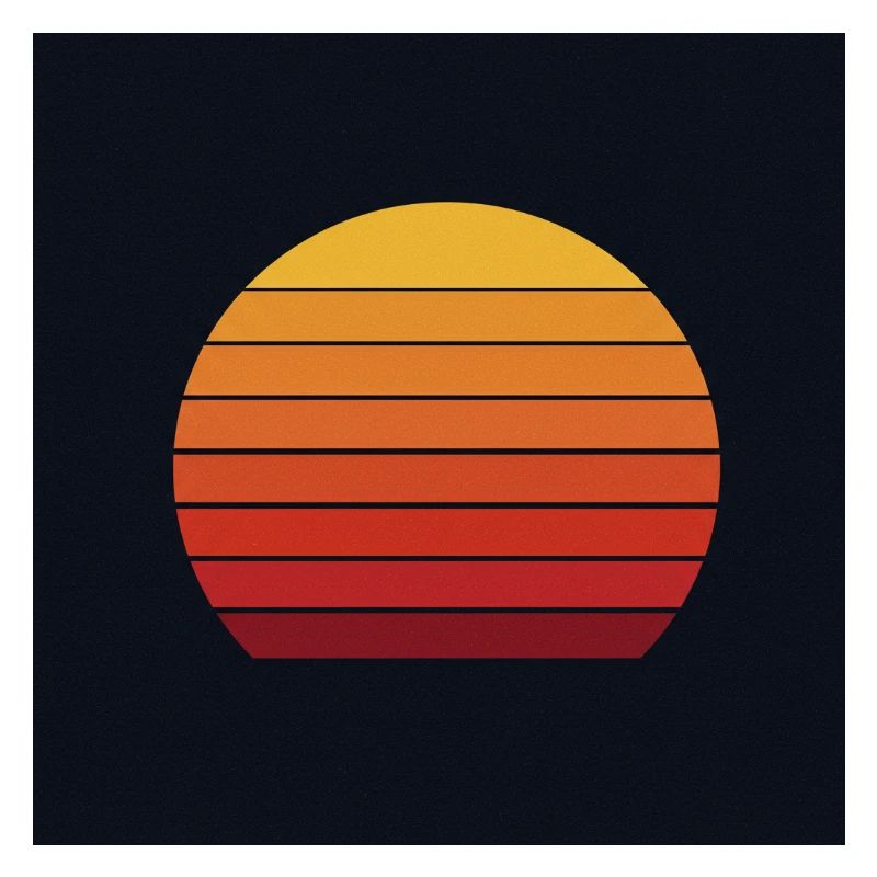 Design rétro coucher de soleil