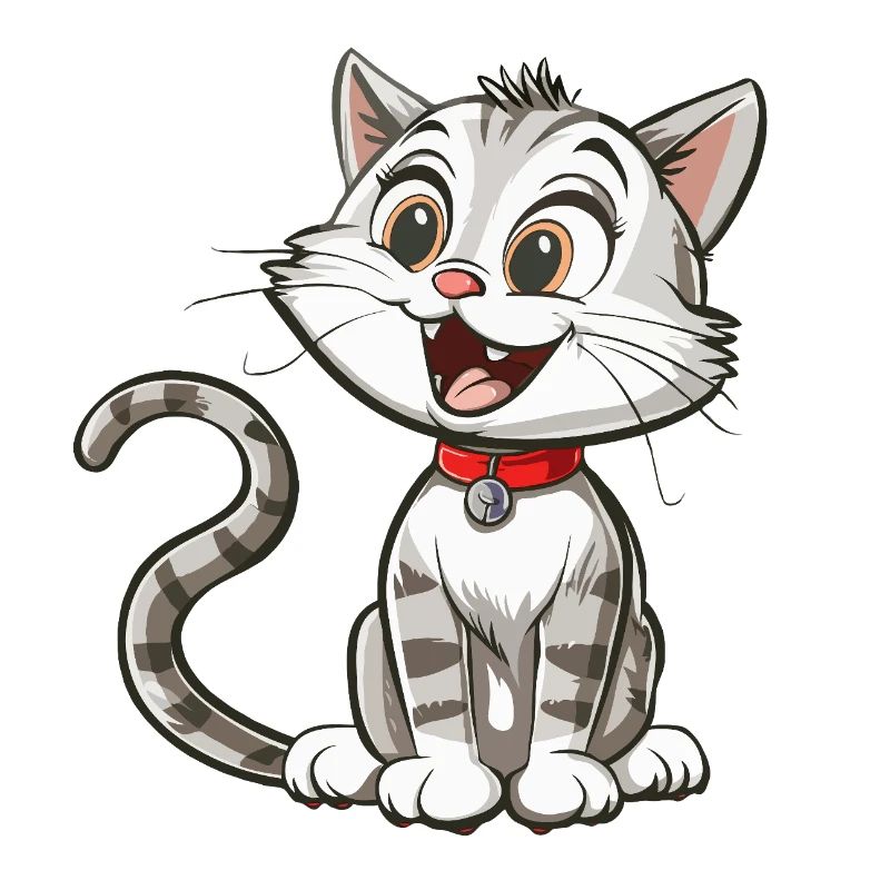 Chat animé joyeux avec collier