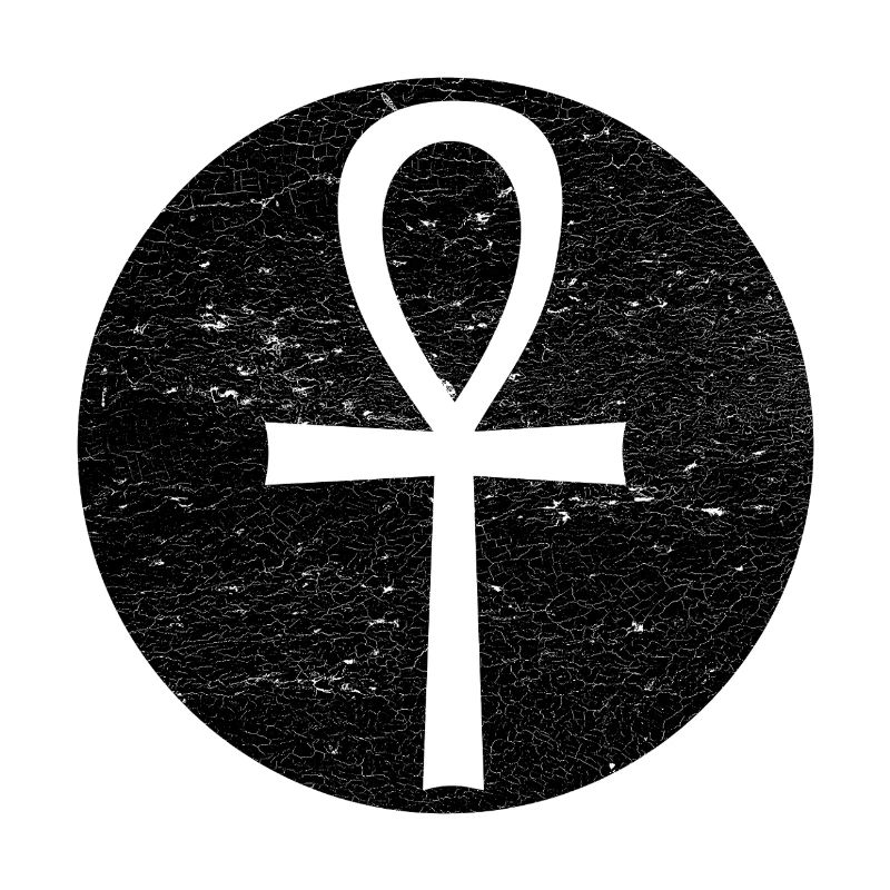 Croix égyptienne Ankh dans cercle noir