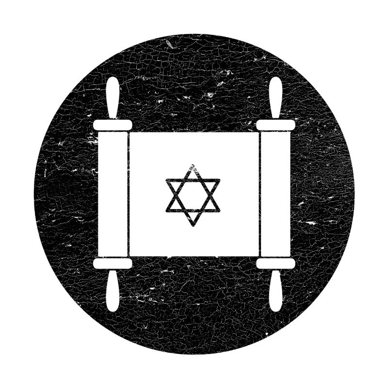 Torah scroll in a black circle