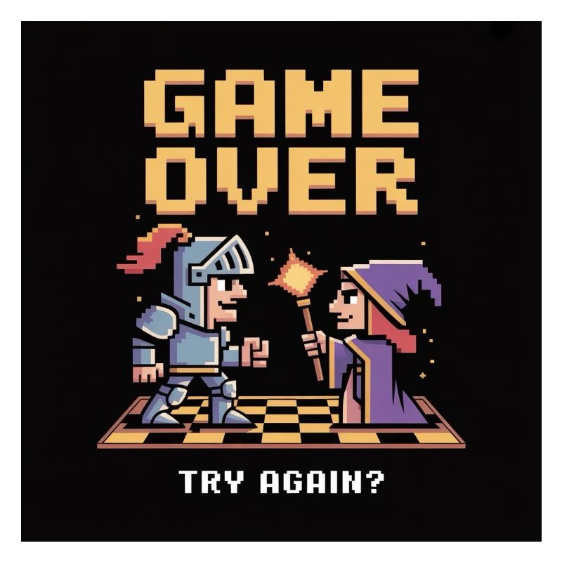 Game Over Pixel Duel Design