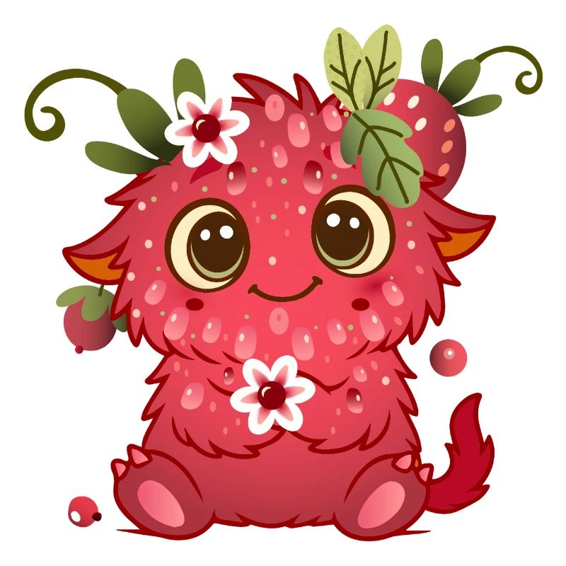 Cute monster in raspberry design