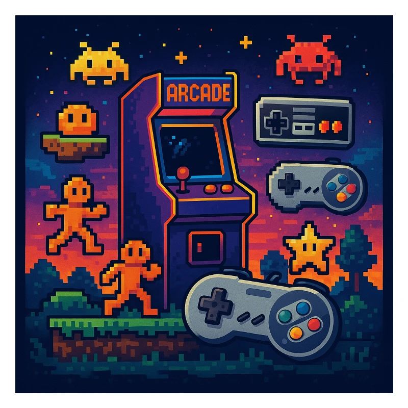 Retro Pixel Arcade Gaming Design