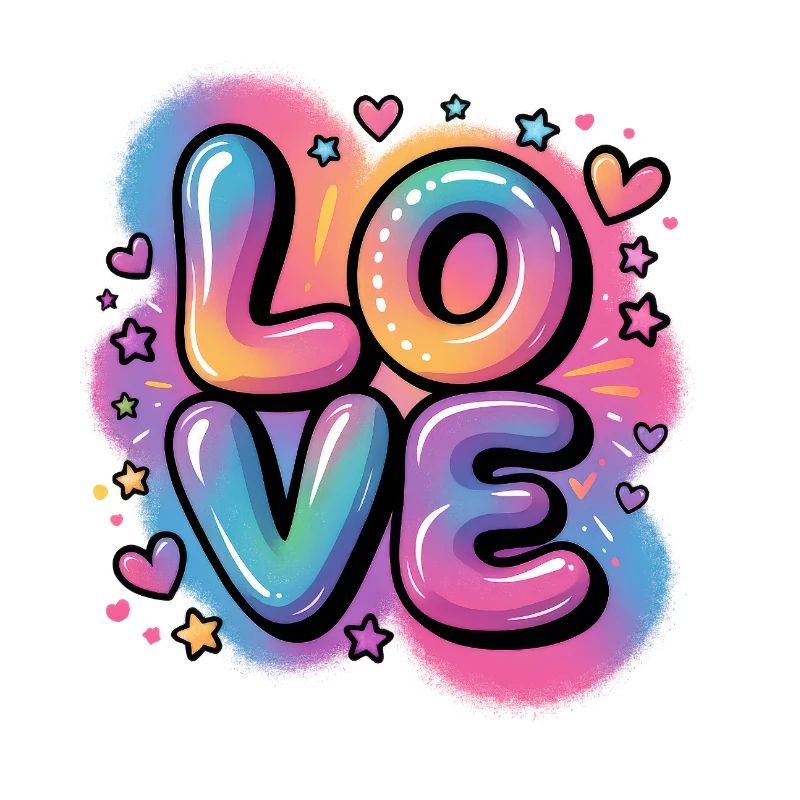 Love Wasserfarben Grafitti – Mädchen Geschenk