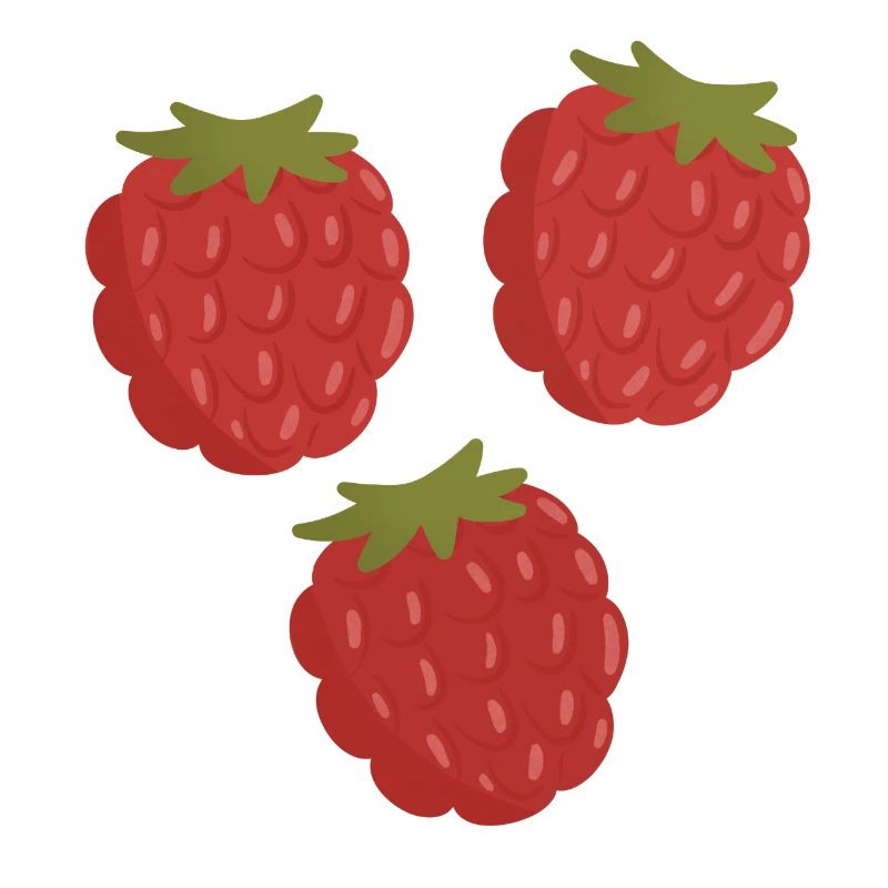 Vivid Raspberry Fruit Pattern