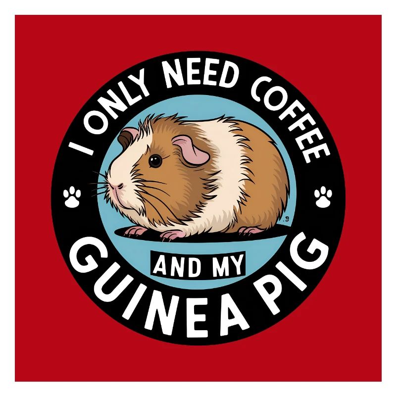 Cochon d'Inde câlin avec citation sur le café