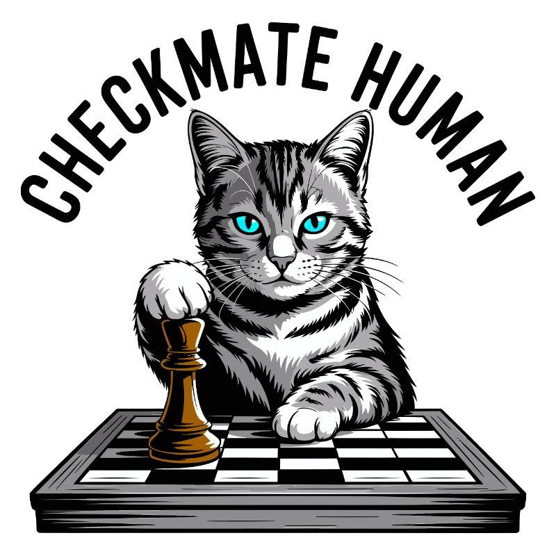 Chat Checkmate Drôle Echecs Design