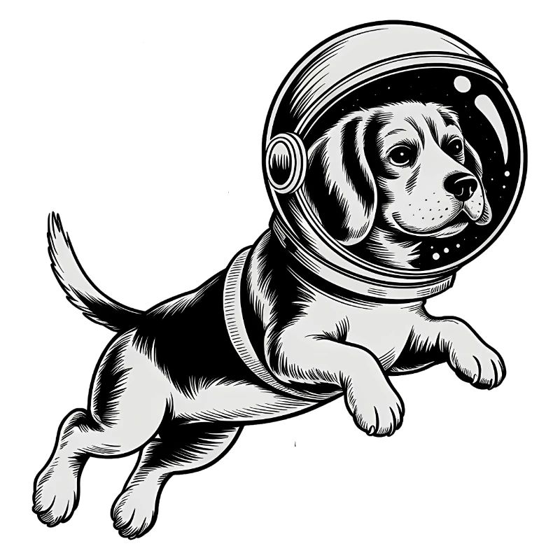 Beagle in Space - Cool Astonomy Logo