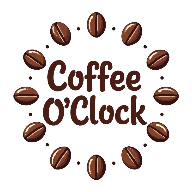 Conception de rêve de café avec le thème Coffee O'Clock