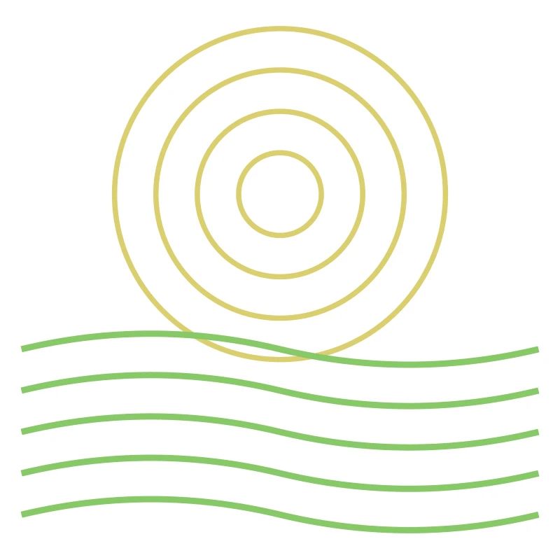 Abstract Sun Icon and Lines