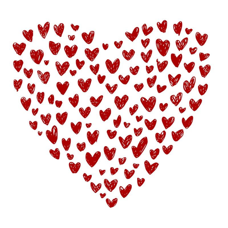 Herzkollektion: Liebe in Rot