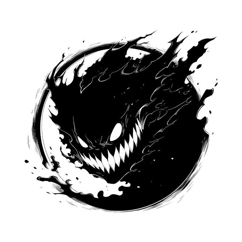 Dunkler Shadings-Vektor mit Dämonengesicht