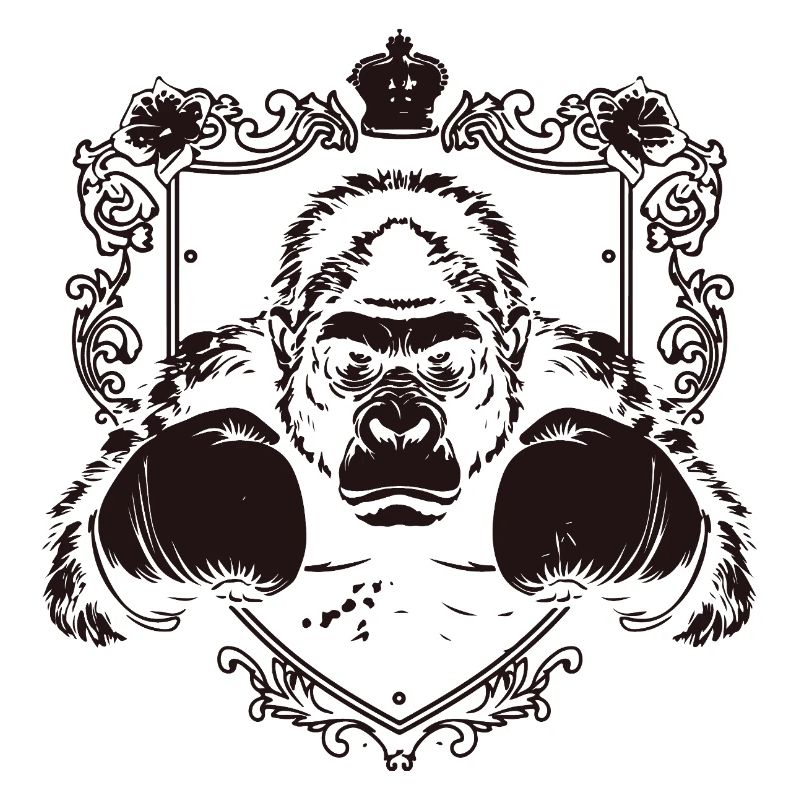 Gorilla with fighting pose