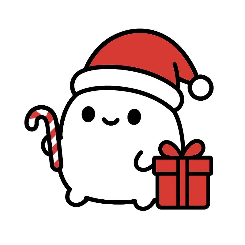 Christmas Cookie with Santa Hat