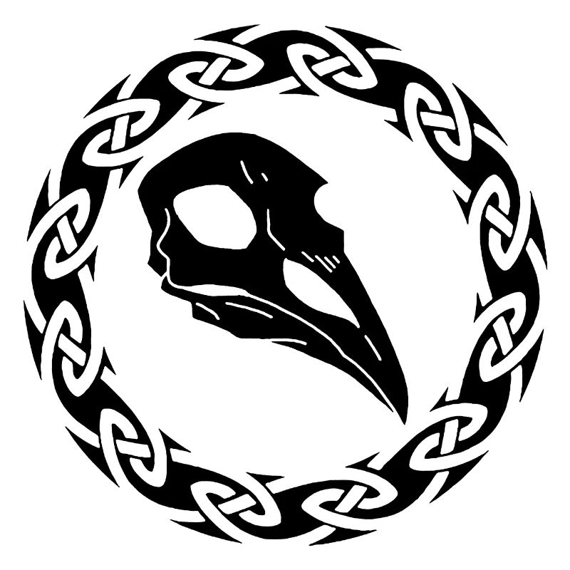Black Viking Raven Skull