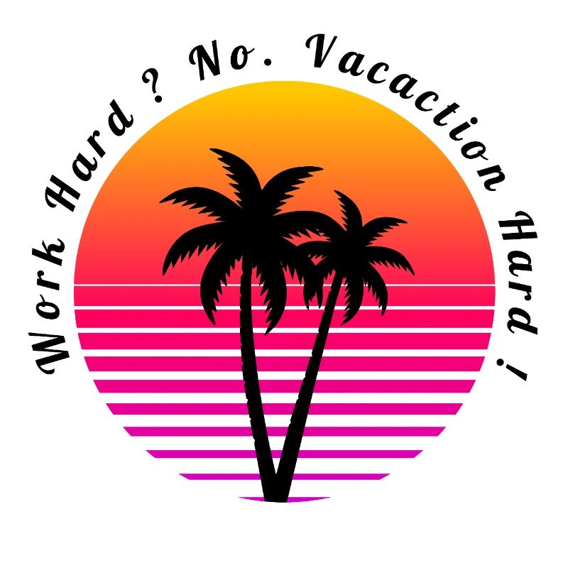 Palm Trees and Beach Sunset Retro Design