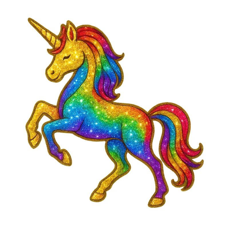 Glittery Rainbow Unicorn