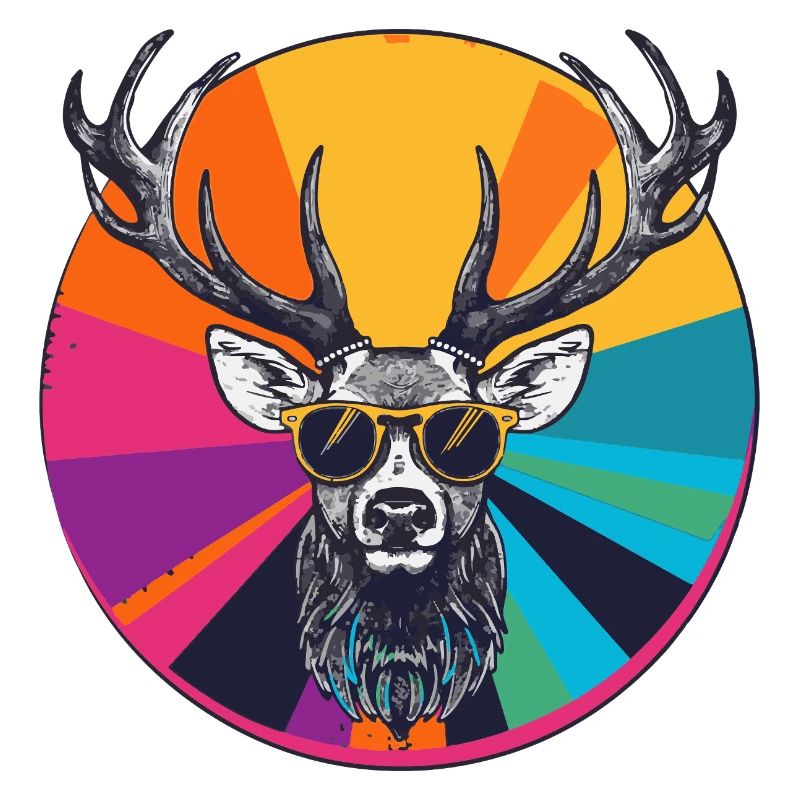 Cerf décontracté avec lunettes de soleil