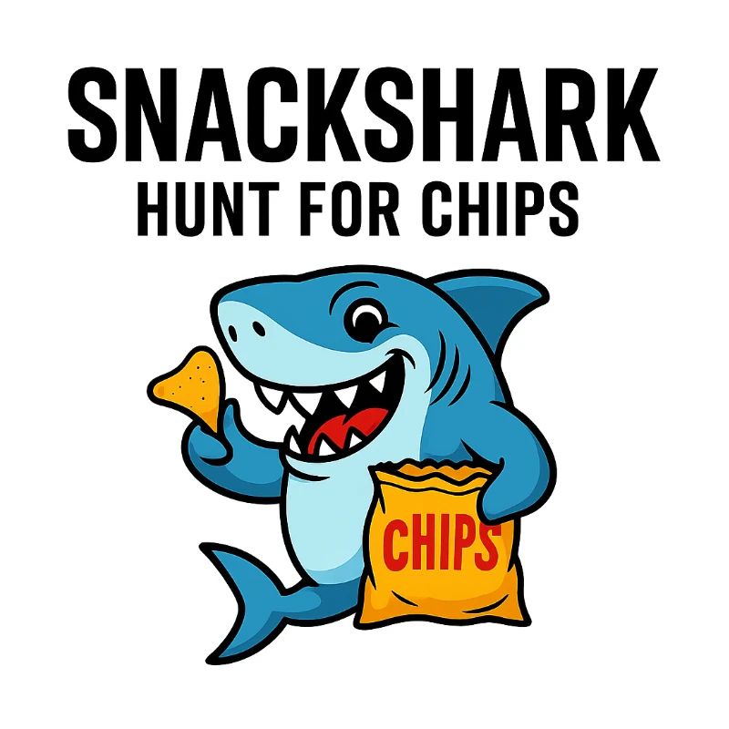 Cute shark with chips