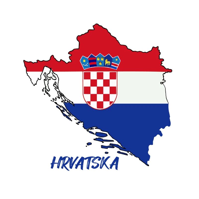 Croatia flag design on map