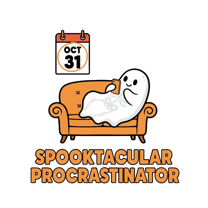 Spooky Ghost Procrastinator Design
