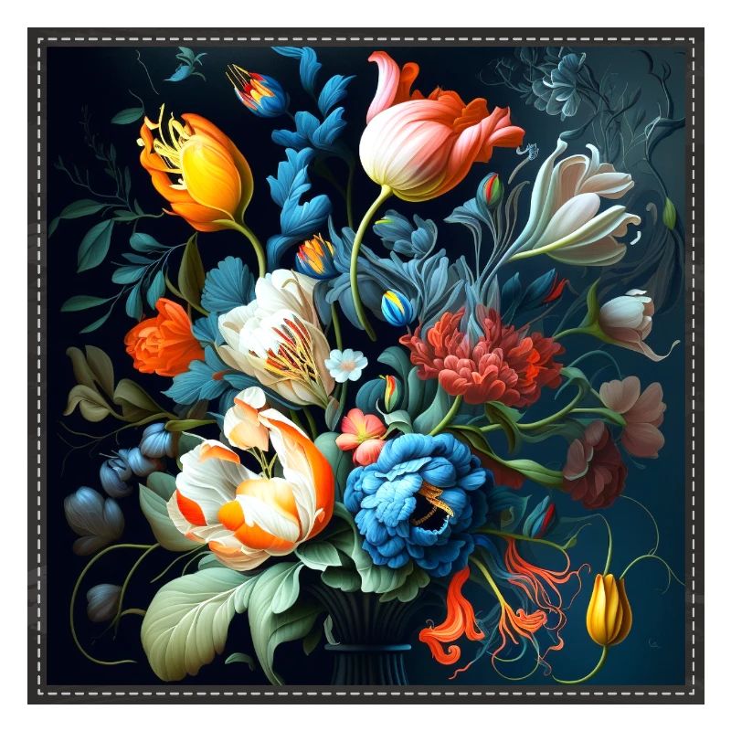 Bouquet de fleurs avec jeu de couleurs imaginatif Gobeli