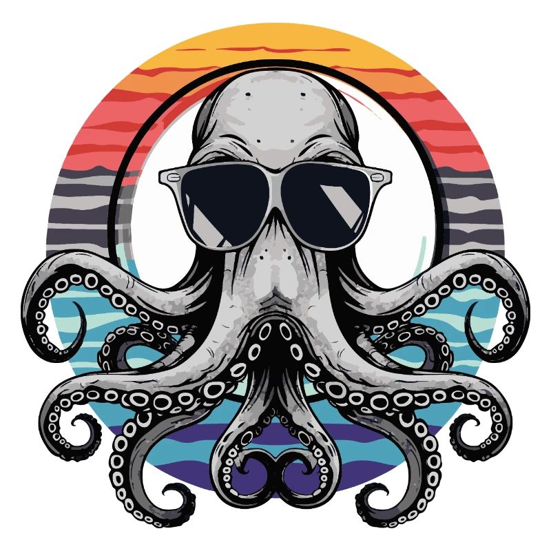 Octopus with sunglasses