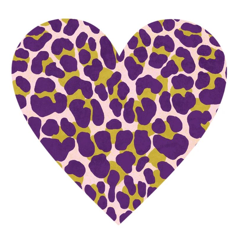 Purple Leopard Heart Pattern