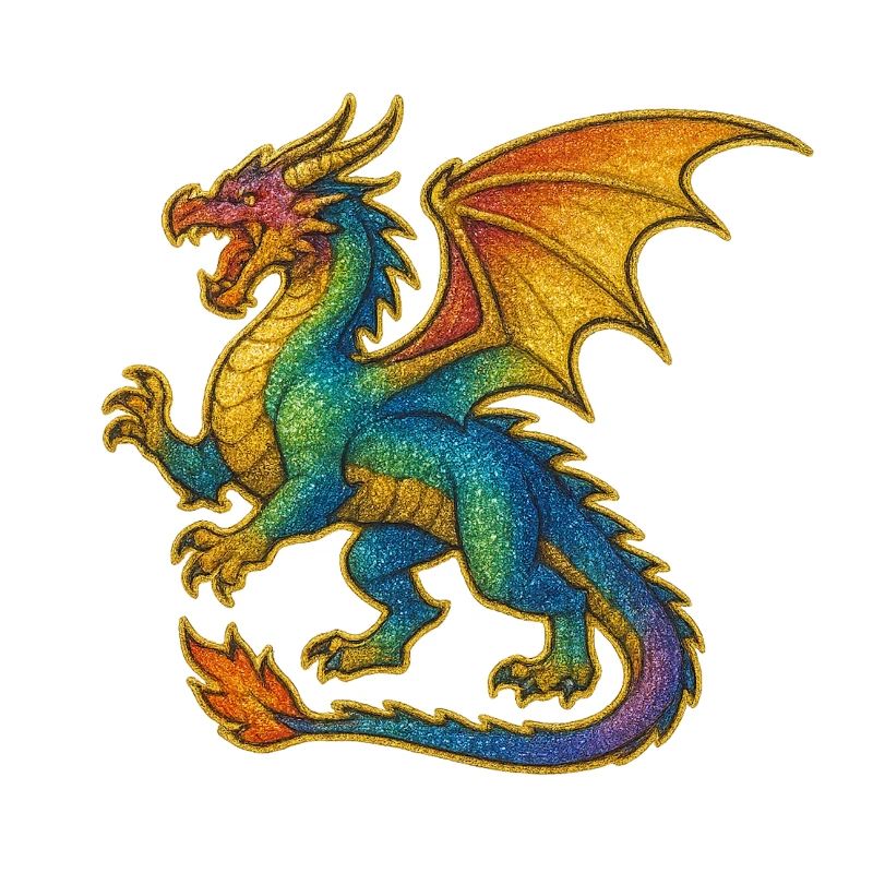 Regenbogen Glitzerdrache