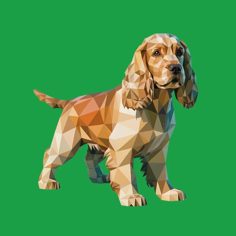 Cocker Spaniel - Cooles Low-Poly-Logo