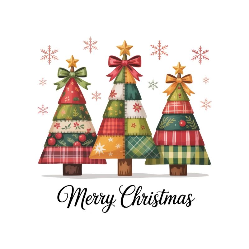 Patchwork-Christbaum-Trio