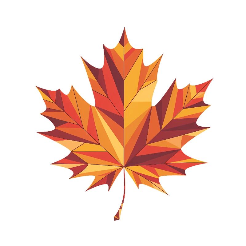 Herbstblatt - Cooles Low-Poly-Logo