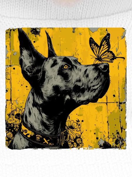 Funny Great Dane and Butterfly