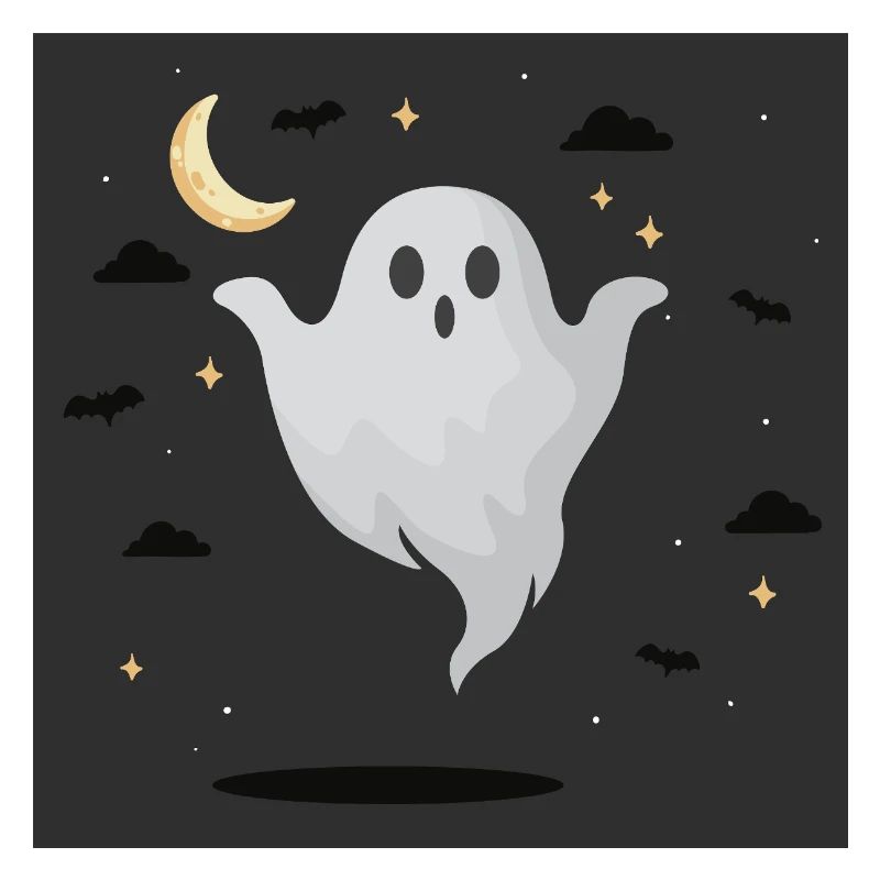 Night Ghost on Dark Background